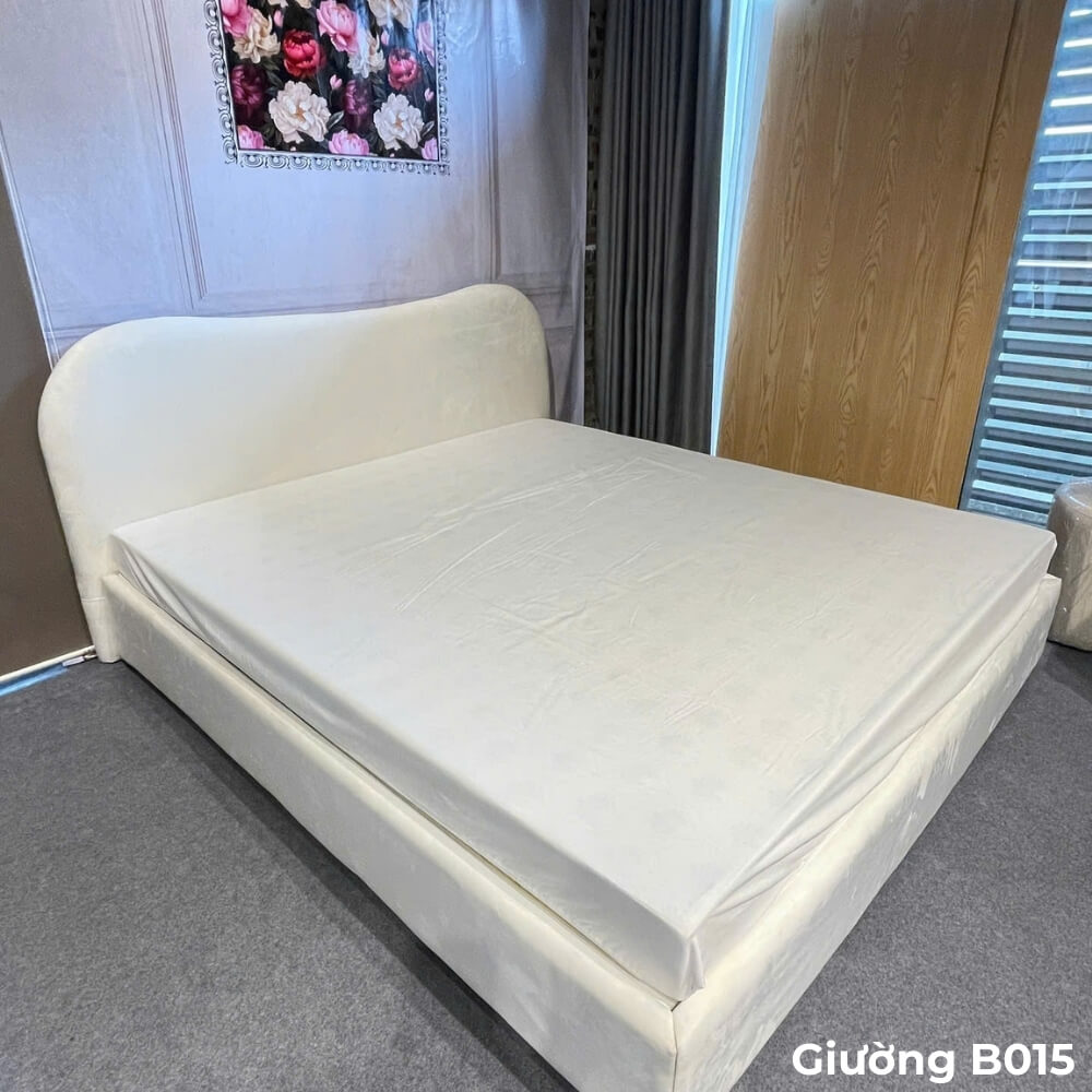 Giường ngủ B015 bọc nỉ nhập khẩu cao cấp